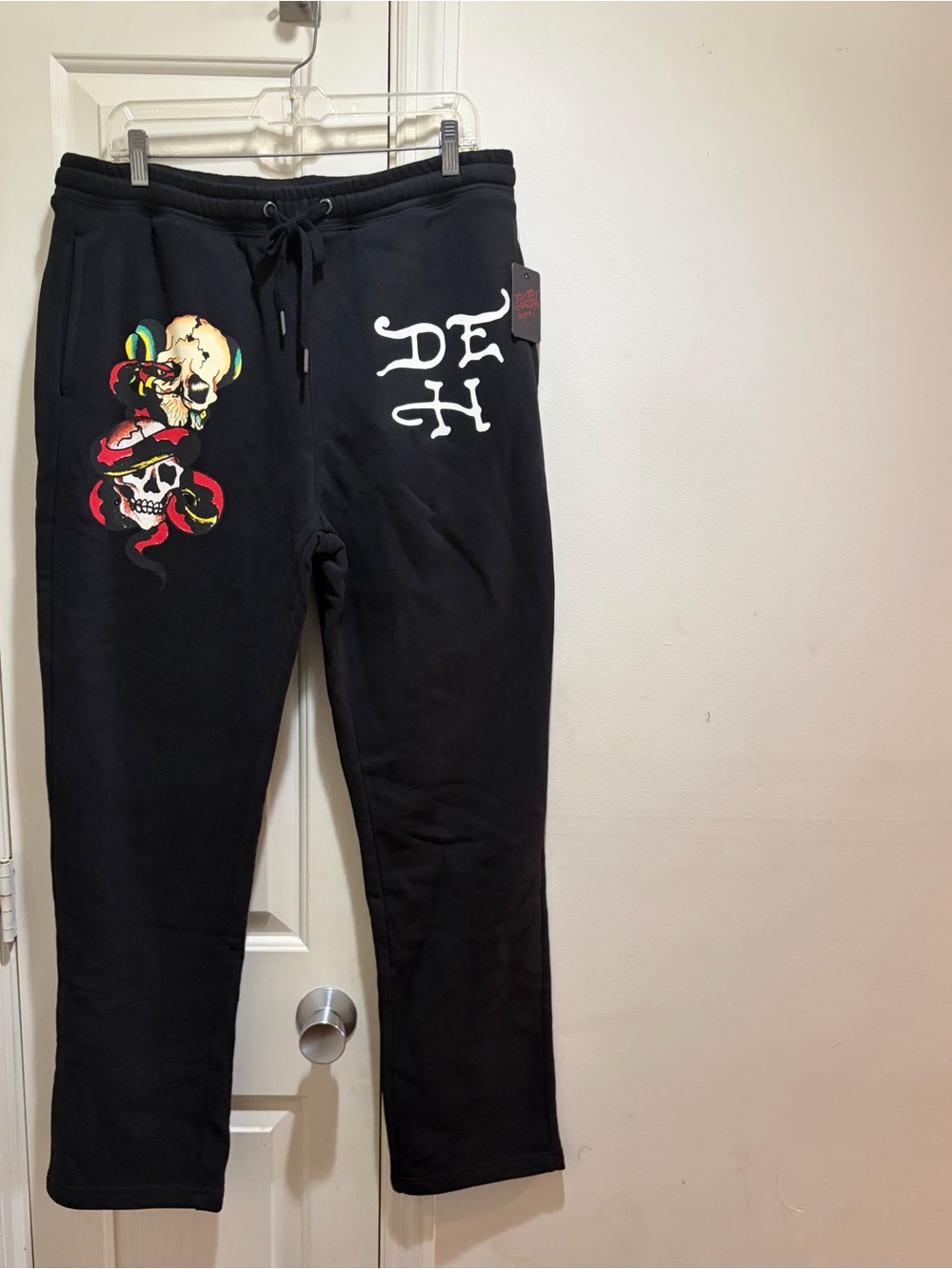 NWT Ed Hardy Black Graphic Skull Sweatpants